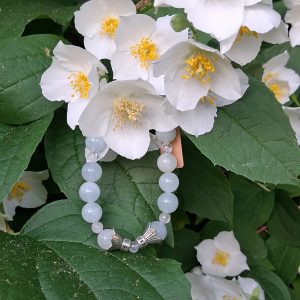 Bracelet aigue marine fleur