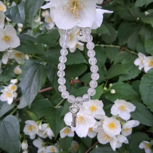 Bracelet quartz rose et clef
