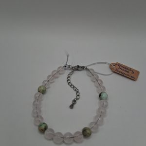 Bracelet quartz rose et turquoise